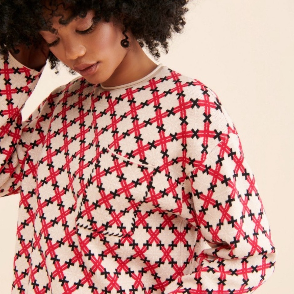 Saemdi For Free People Multi Abstract Pullover Size XS